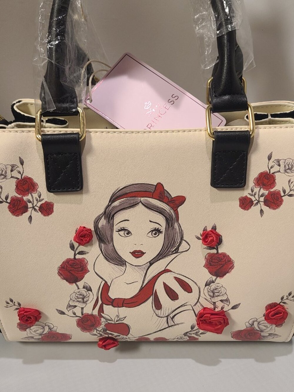 NWT Loungefly Snow White Roses Tote Crossbody Bag - Picture 9 of 10